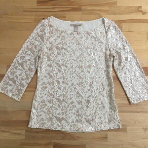Banana Republic gold sequined shirt